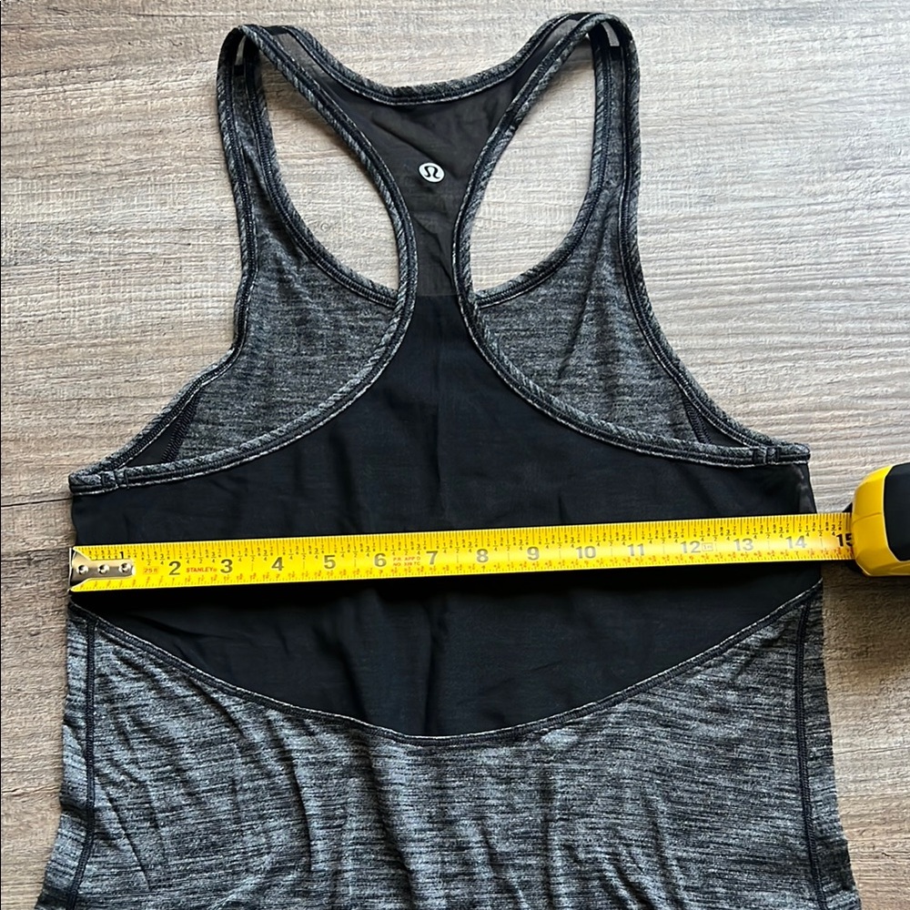 Lululemon Gray w/Mesh Athletic Racerback Tank Top - Picture 4 of 5